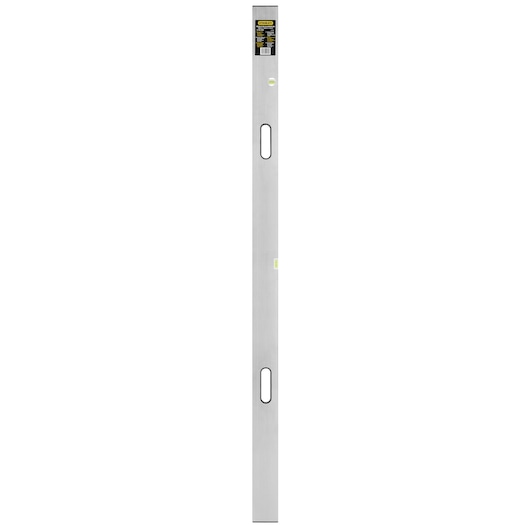STANLEY 0-42-323 aluminum spirit level with two handles, front angle, silver finish.