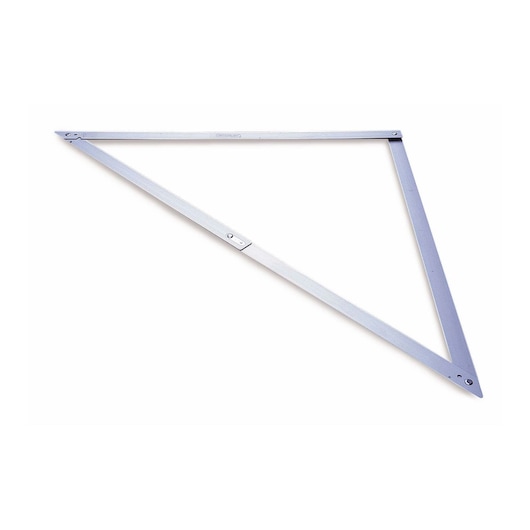 Metal photographic framing square tool with three sides, used for measuring and marking angles.