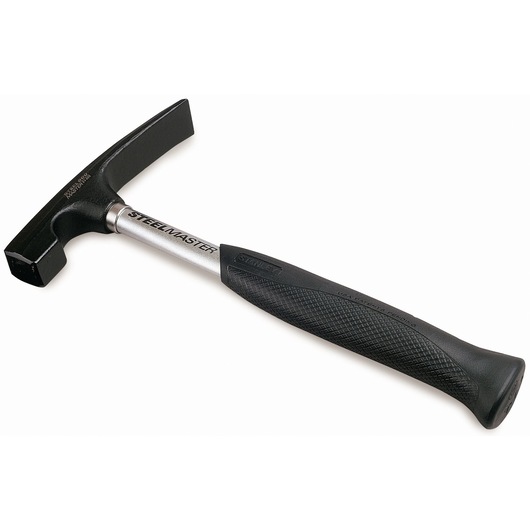 Stanley Steelmaster black hammer with a metal shaft and textured black grip handle.