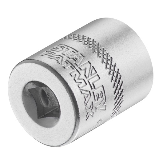 STANLEY FMMT17207-0 chrome socket tool, close-up angle, knurled grip and etched branding.