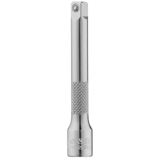 STANLEY FMMT25125-0 chrome socket extension bar with knurled grip, product photography, front view.