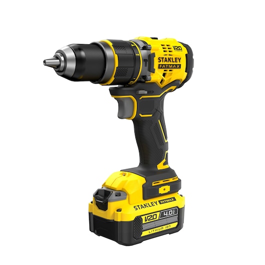 BEZSZCZOTKOWA WIERTARKO-WKRĘTARKA UDAROWA 18V STANLEY® FATMAX® V20 Z DWOMA AKUMULATORAMI 4,0AH I KUFREM