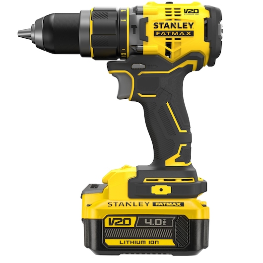 BEZSZCZOTKOWA WIERTARKO-WKRĘTARKA UDAROWA 18V STANLEY® FATMAX® V20 Z DWOMA AKUMULATORAMI 4,0AH I KUFREM