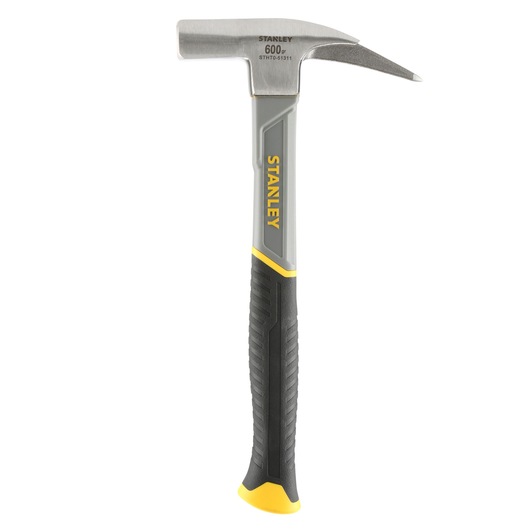 Stanley STHT0-51311 600g hammer with a pointed claw and textured black and yellow handle.