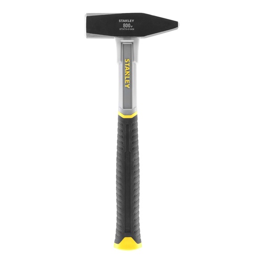 Stanley hammer with black and yellow handle, 800g weight, model STHT0-51909, shown upright.