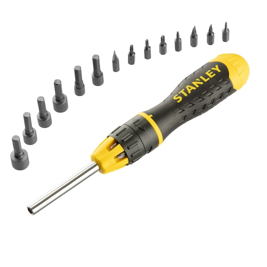 Wkrętak STANLEY® z grzechotką i wymiennymi końcówkami, 20 elementowy