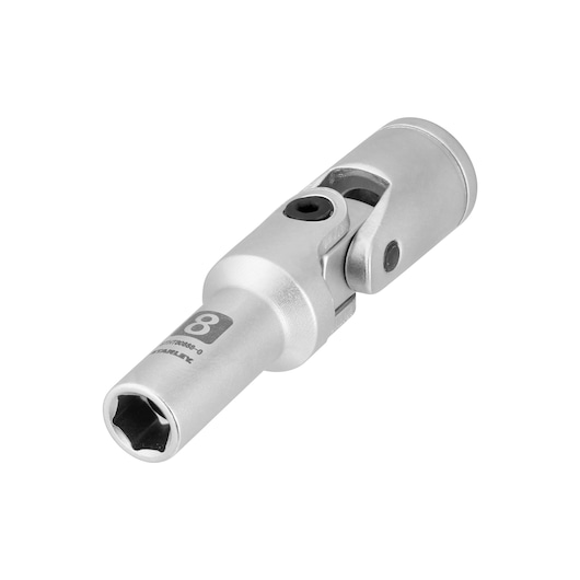 STANLEY STHT80888-0 silver universal joint socket tool, angled view on white background.