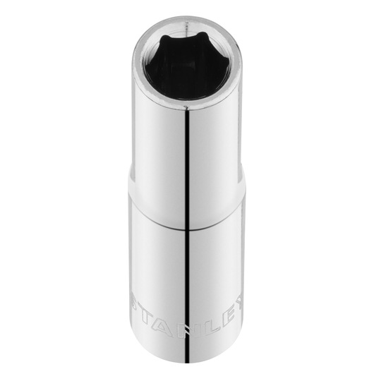STANLEY STMT86095-0 chrome socket, tool category, front angle on white background.