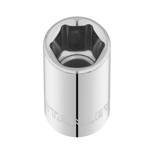 STANLEY STMT86106-0 chrome socket viewed from top on white background.