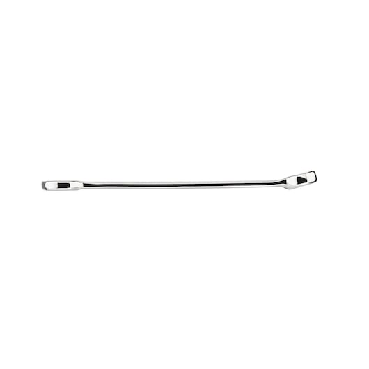 STANLEY STMT95787-0 chrome double box-end wrench, tool category, side angle on white background.