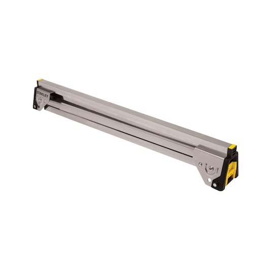 STANLEY STST81337-1 aluminum saw guide, photography, angled view on white background.