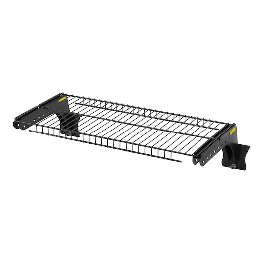 STANLEY STST82613-1 wire storage shelf, black finish, front angle, photography product