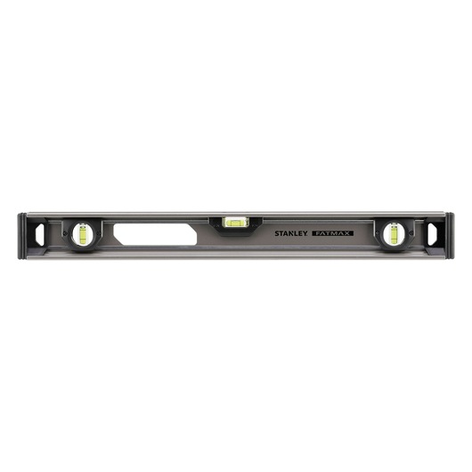STANLEY XTHT1-42131 spirit level with three vials and handle, front angle on white background.